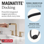 Delta Nicoli Two Handle Widespread Pull-Down Bathroom Faucet in Champagne Bronze, 35849LF-CZPD, MRSP: $449, FINAL PRICE: $ + TAX