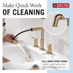 Delta Nicoli Two Handle Widespread Pull-Down Bathroom Faucet in Champagne Bronze, 35849LF-CZPD, MRSP: $449, FINAL PRICE: $ + TAX
