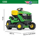 John Deere S100 42-in Single cylinder Gas Lawn tractor