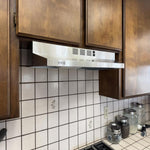 VIKIO 30 inch Ducted 300-CFM Stainless Steel Under Cabinet Range Hood