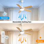 Yardreeze 42-in White with Light Brown Blades Plug-in Ceiling Fan With Light and Remote (5-Blade), KBS-42K009-WH-DC-N *HD2510, Retail: $136.99, FINAL PRICE: $79.99 + TAX