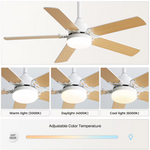 Yardreeze 42-in White with Light Brown Blades Plug-in Ceiling Fan With Light and Remote (5-Blade), KBS-42K009-WH-DC-N *HD2510, Retail: $136.99, FINAL PRICE: $79.99 + TAX
