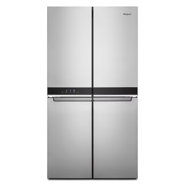 Whirlpool Counter-Depth 19.4-cu ft 4 -Door 36-in Wide French Door Refrigerator with Ice Maker ( Fingerprint-Resistant Stainless Finish ) ENERGY STAR Certified