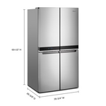 Whirlpool Counter-Depth 19.4-cu ft 4 -Door 36-in Wide French Door Refrigerator with Ice Maker ( Fingerprint-Resistant Stainless Finish ) ENERGY STAR Certified