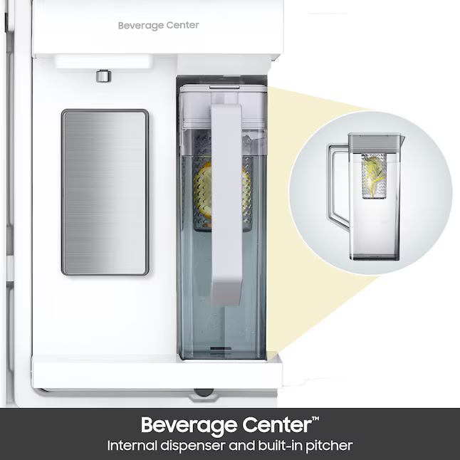Samsung Bespoke Standard-Depth 28.6-cu ft 4 -Door 36-in Wide Smart Compatible French Door Refrigerator with Dual Ice Maker with Water Dispenser and Door within Door ( Fingerprint Resistant Stainless Steel ) ENERGY STAR Certified