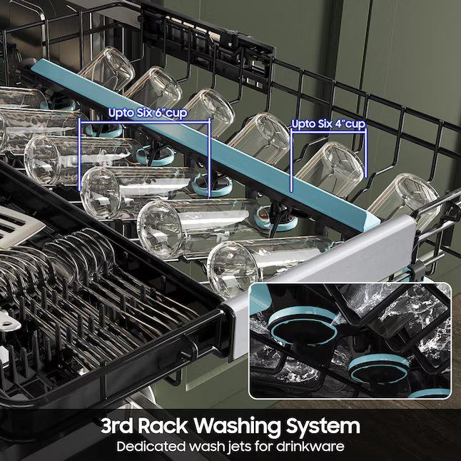 Samsung StormWash+ with 3rd Rack 24-in Top Control Built-in Dishwasher With Third Rack (Fingerprint Resistant Stainless Steel) 38-dBA, DW90F89T0USR *BG, MSRP: $1,299.00, FINAL PRICE: $629.99 + TAX