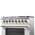 FORNO Galiano 36-in Standard 6 burners Convection Oven Freestanding Dual Fuel Range ( White )