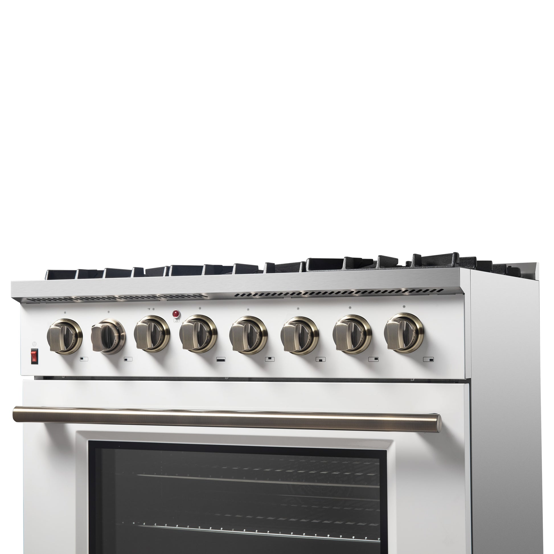FORNO Galiano 36-in Standard 6 burners Convection Oven Freestanding Dual Fuel Range ( White )
