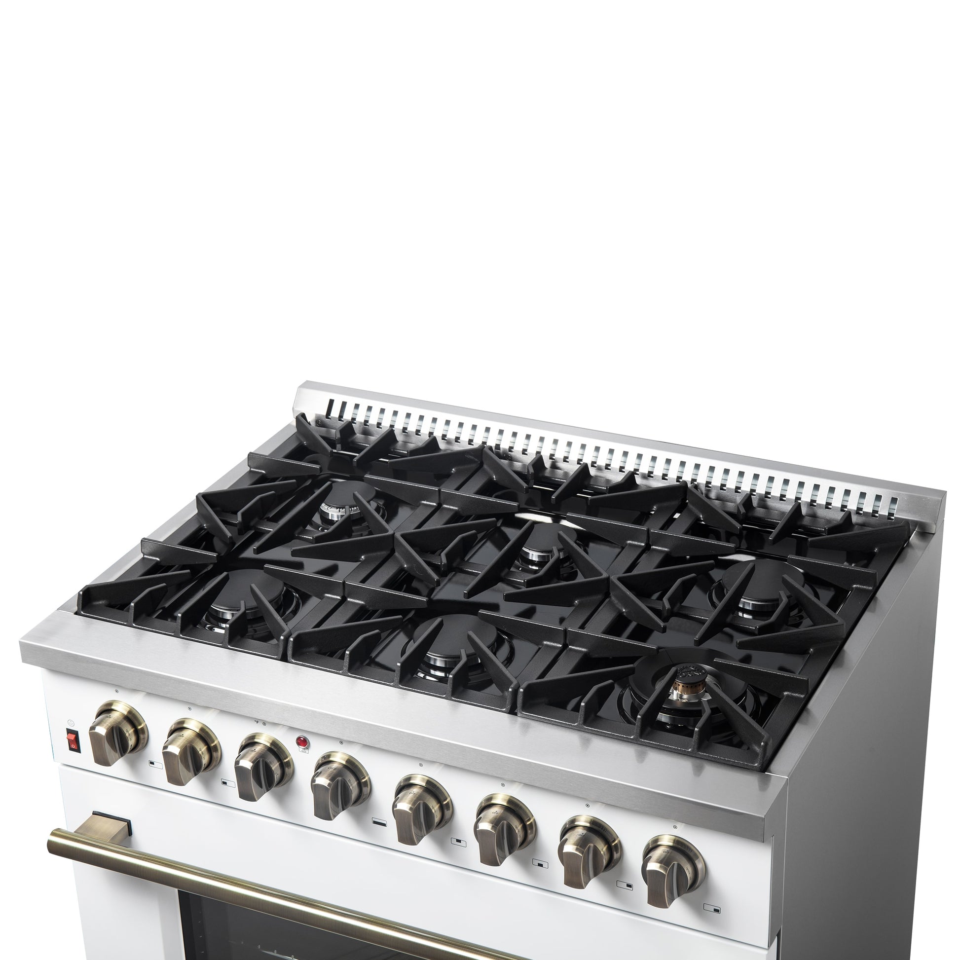 FORNO Galiano 36-in Standard 6 burners Convection Oven Freestanding Dual Fuel Range ( White )
