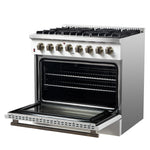 FORNO Galiano 36-in Standard 6 burners Convection Oven Freestanding Dual Fuel Range ( White )