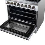 FORNO Galiano 36-in Standard 6 burners Convection Oven Freestanding Dual Fuel Range ( White )