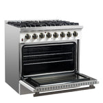 FORNO Galiano 36-in Standard 6 burners Convection Oven Freestanding Dual Fuel Range ( White )