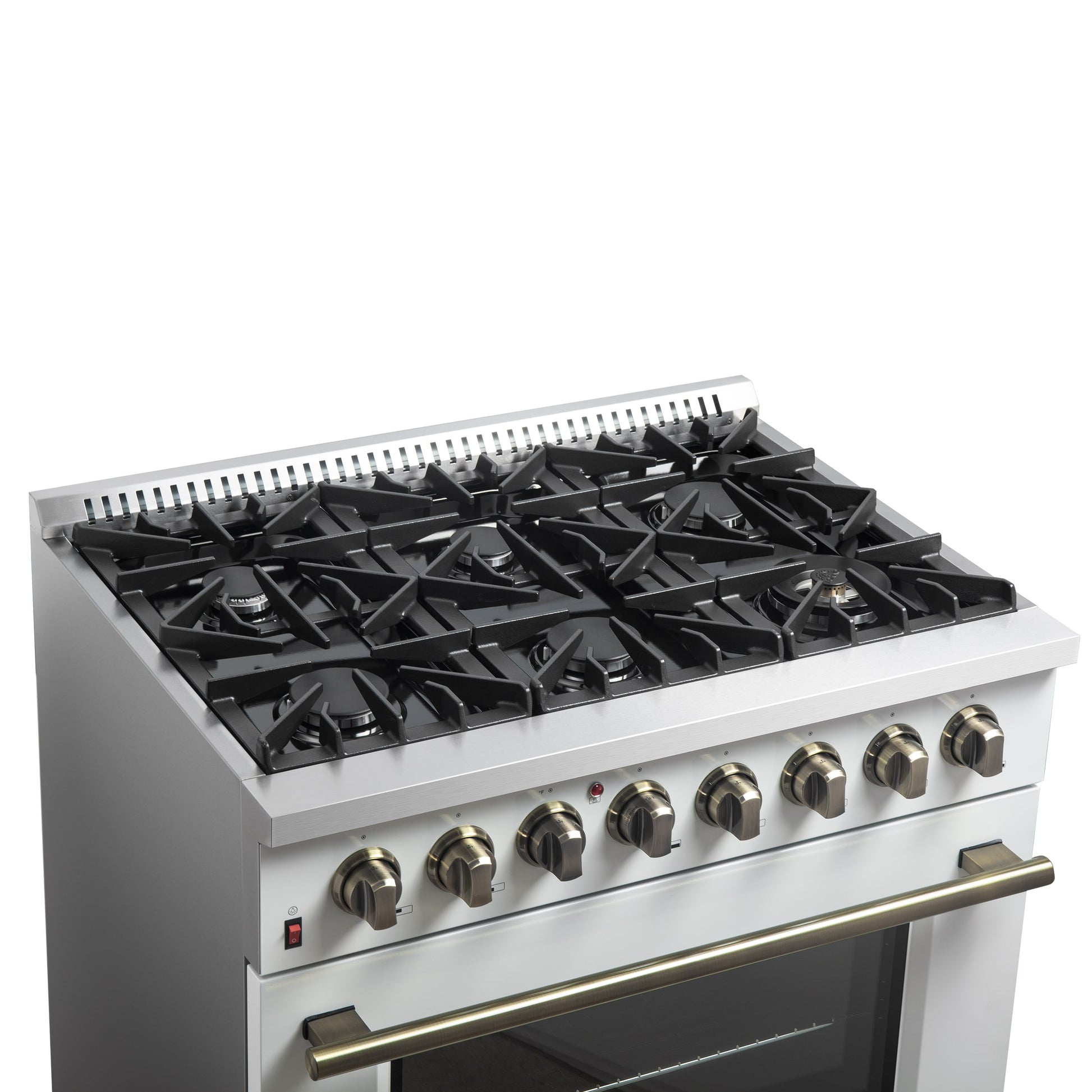 FORNO Galiano 36-in Standard 6 burners Convection Oven Freestanding Dual Fuel Range ( White )