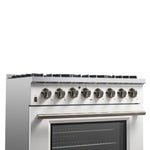 FORNO Galiano 36-in Standard 6 burners Convection Oven Freestanding Dual Fuel Range ( White )