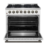 FORNO Galiano 36-in Standard 6 burners Convection Oven Freestanding Dual Fuel Range ( White )