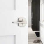 Kwikset Signature Series Tripoli Satin Nickel Interior or Bed/Bath Privacy Door Handle