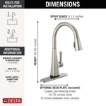 Delta Lenta Single-Handle Pull-Down Kitchen Faucet with Touch2O Technology in Spotshield Stainless Steel, 19802TLZ-SP-DST, MRSP: $339, FINAL PRICE: $149.99 + TAX