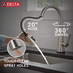 Delta Lenta Single-Handle Pull-Down Kitchen Faucet with Touch2O Technology in Spotshield Stainless Steel, 19802TLZ-SP-DST, MRSP: $339, FINAL PRICE: $149.99 + TAX