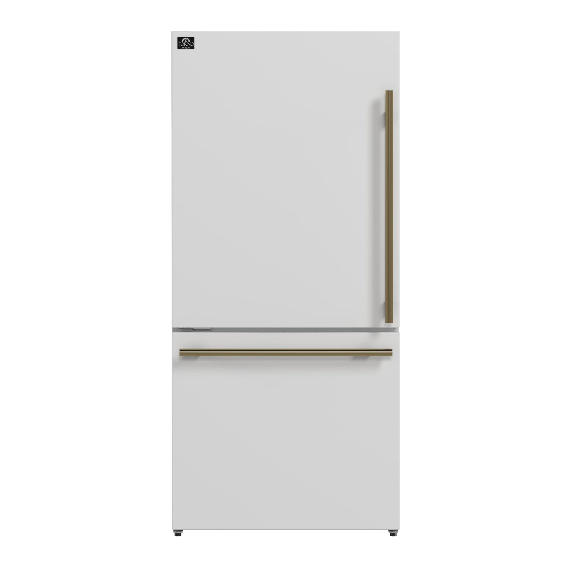 FORNO Milano Espresso 17.2-cu ft Counter-Depth 31-in Wide Bottom-Freezer Refrigerator with Ice Maker (