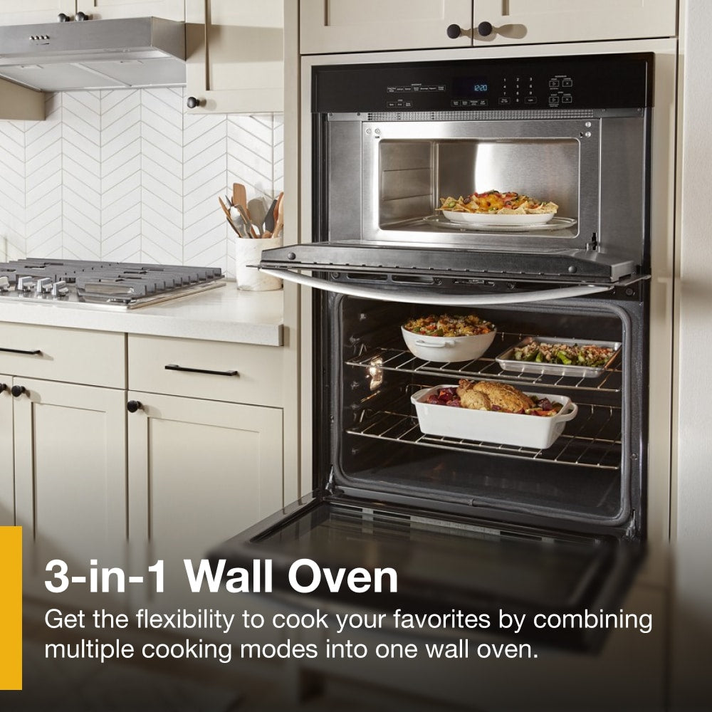 Whirlpool 30 inch Self-cleaning Microwave Wall Oven Combo ( Stainless Steel )