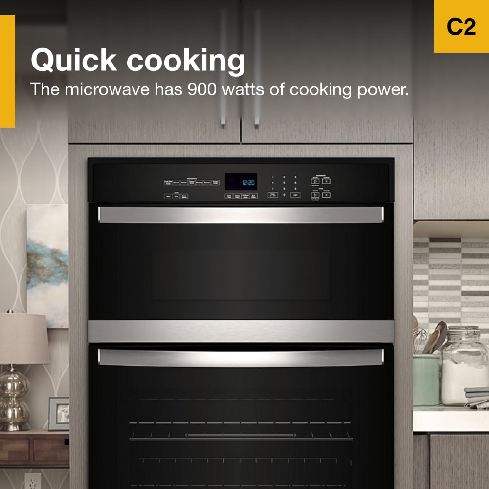 Whirlpool 30 inch Self-cleaning Microwave Wall Oven Combo ( Stainless Steel )