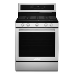 KitchenAid 30-in 5 burners 5.8-cu ft Convection Oven Freestanding Natural Gas Range (Stainless Steel with PRINTSHIELD Finish), KFGG504KPS *JR2510, Retail: $1,499.00, FINAL PRICE: $799.99 + TAX