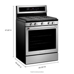 KitchenAid 30-in 5 burners 5.8-cu ft Convection Oven Freestanding Natural Gas Range (Stainless Steel with PRINTSHIELD Finish), KFGG504KPS *JR2510, Retail: $1,499.00, FINAL PRICE: $799.99 + TAX