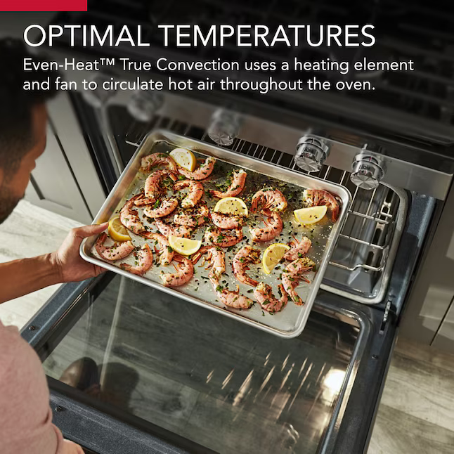KitchenAid 30-in 5 burners 5.8-cu ft Convection Oven Freestanding Natural Gas Range (Stainless Steel with PRINTSHIELD Finish), KFGG504KPS *JR2510, Retail: $1,499.00, FINAL PRICE: $799.99 + TAX