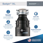 InSinkErator Badger 1XL Continuous feed 1/3-HP Septic Safe Non-corded Garbage Disposal, 79050-ISE, *HD24