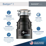 InSinkErator Badger 1 Continuous feed 1/3-HP Septic Safe Non-corded Garbage Disposal, 79029-ISE, FINAL PRICE: $67.99 + TAX