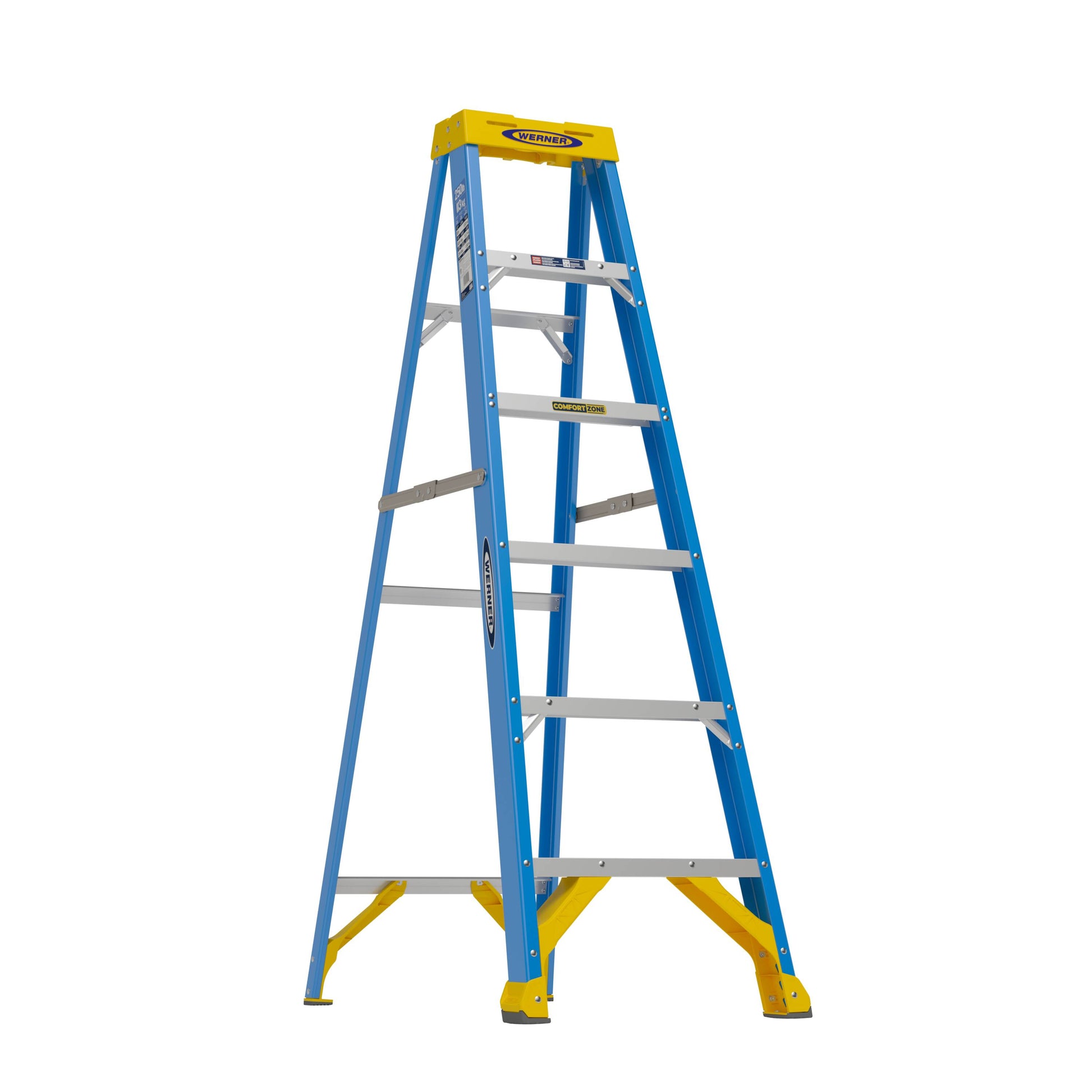 Werner FS100CZ 6-ft ( 10-ft Reach Height ) Fiberglass Type 1 - 250 lbs. Load Capacity Step ladder, FS106CZ