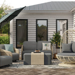 Origin 21 Venza 3 -Piece Wicker Patio Conversation Set with Dark Gray Cushions