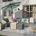 Origin 21 Venza 3 -Piece Wicker Patio Conversation Set with Dark Gray Cushions