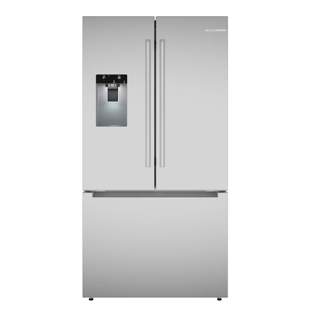 Bosch Fastest Ice Maker Standard-Depth 300 Series 26-cu ft 3-Door Smart Compatible French Door Refrigerator with Ice Maker with Water and Ice Dispenser (Stainless Steel), B36FD31ENS/01 *JR2508, Retail: $2,699.00, FINAL PRICE: $1,599.99 + TAX