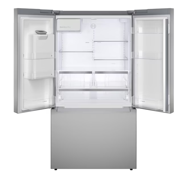 Bosch Fastest Ice Maker Standard-Depth 300 Series 26-cu ft 3-Door Smart Compatible French Door Refrigerator with Ice Maker with Water and Ice Dispenser (Stainless Steel), B36FD31ENS/01 *JR2508, Retail: $2,699.00, FINAL PRICE: $1,599.99 + TAX
