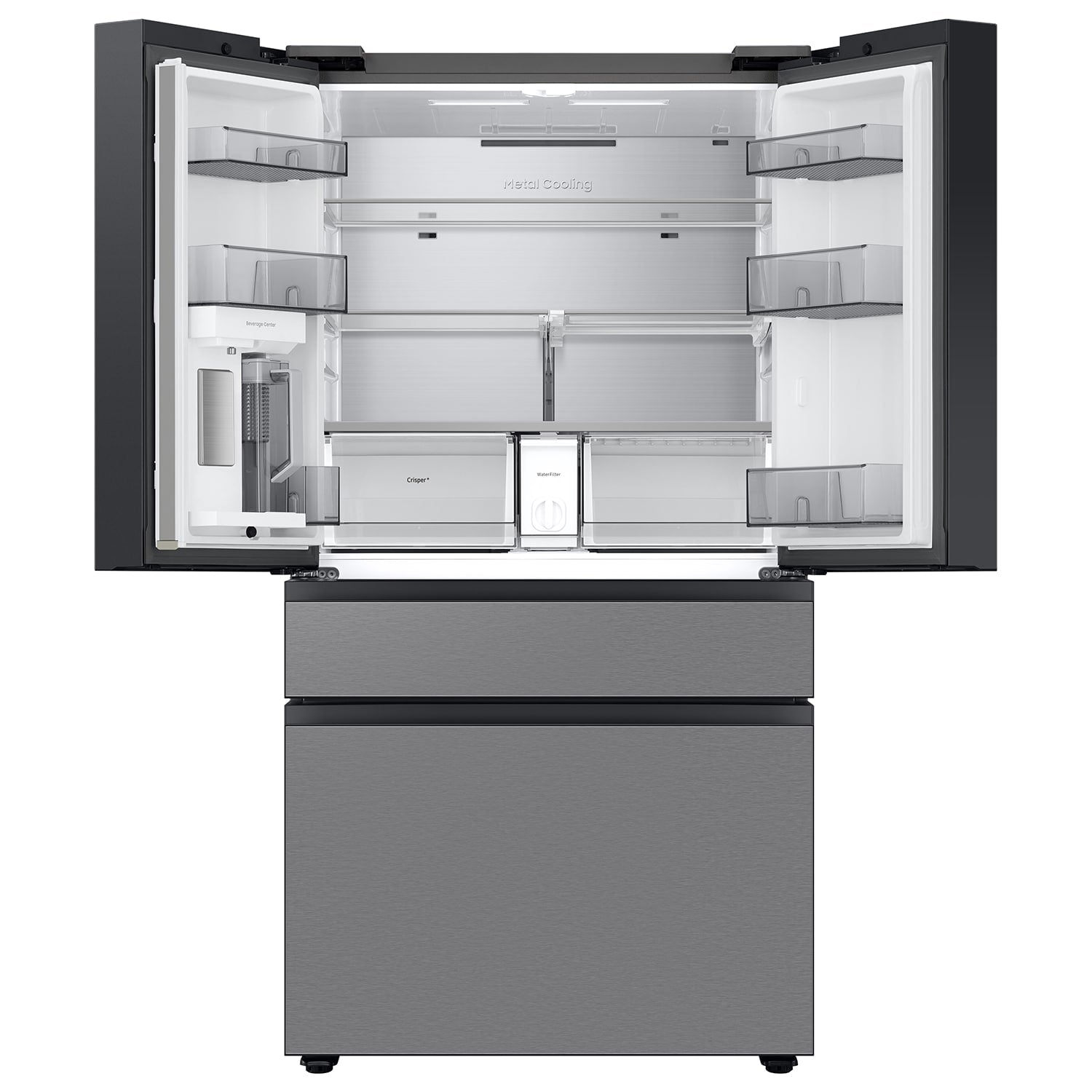 Samsung Bespoke Counter-Depth Inner Beverage Center 23-cu ft 4 -Door 36-in Wide with Ice Maker ( Fingerprint Resistant Stainless Steel ) ENERGY STAR Certified