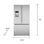Bosch Fastest Ice Maker Standard-Depth 300 Series 26-cu ft 3-Door Smart Compatible French Door Refrigerator with Ice Maker with Water and Ice Dispenser (Stainless Steel), B36FD31ENS/01 *JR2508, Retail: $2,699.00, FINAL PRICE: $1,599.99 + TAX