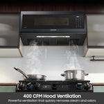 Samsung 1.1-cu ft Low Profile Over-the-Range Microwave ( Fingerprint Resistant Matte Black Steel )