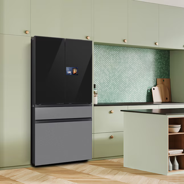 Samsung Bespoke Standard-Depth 28.6-cu ft 4-Door 36-in Smart Compatible French Door Refrigerator with Dual Ice Maker with Water Dispenser (Fingerprint Resistant Stainless Steel), RF90F29BECR *JR2510, Retail: $3,999.00, FINAL  PRICE: $1,999.99 + TAX