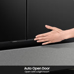 Samsung Bespoke AI Standard-Depth Family Hub 29-cu ft 36-in Wide with Dual Ice Maker and Door within Door (Charcoal Glass Top Stainless Steel Bottom Panels)