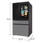 Samsung Bespoke AI Standard-Depth Family Hub 29-cu ft 36-in Wide with Dual Ice Maker and Door within Door (Charcoal Glass Top Stainless Steel Bottom Panels)