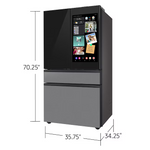Samsung Bespoke Standard-Depth 28.6-cu ft 4 -Door 36-in Wide Smart Compatible French Door Refrigerator with Dual Ice Maker with Water Dispenser and Door within Door ( Fingerprint Resistant Stainless Steel ) ENERGY STAR Certified