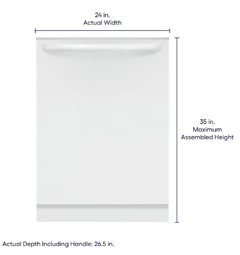 Frigidaire 24-in Top Control Built-in Dishwasher ( White ) , MaxDry , 52-Decibel