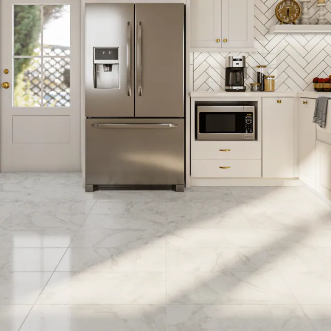 Satori Bianco Palazzo 12-in x 24-in Polished Porcelain Floor and Wall Tile, 8.7 mm, 8 pcs, 61.60 lbs, 15.5 sf, 1001-0370-0  #5081738 *JR2510, Retail: $1.99/sf, $30.85/box, FINAL PRICE: $1.29/sf, $20.00/bx + TAX