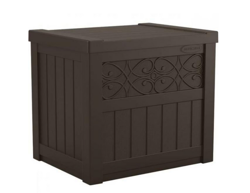 Suncast Outdoor Storage 22-Gallon Brown Plastic Deck Box