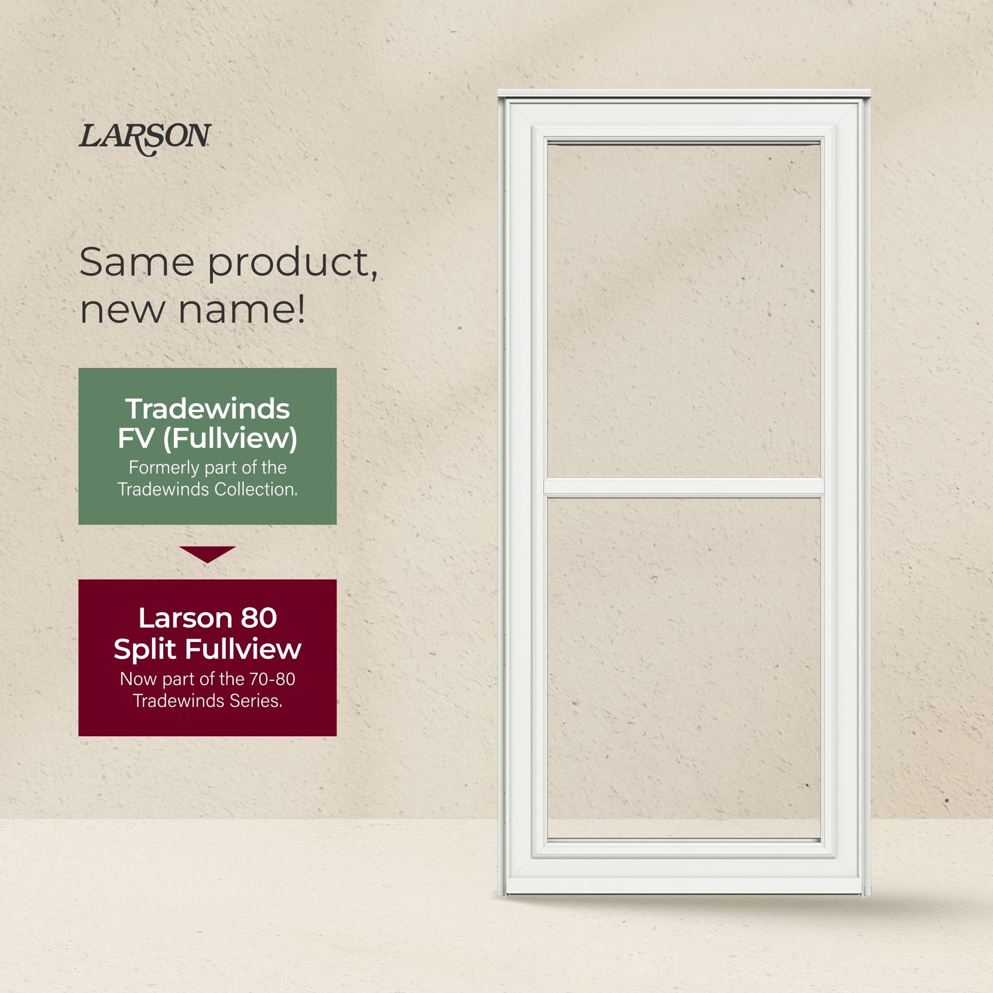 LARSON 80 Split Fullview (Tradewinds) Low-E 36-in x 81-in Brown Aluminum Reversible Hinge Storm
