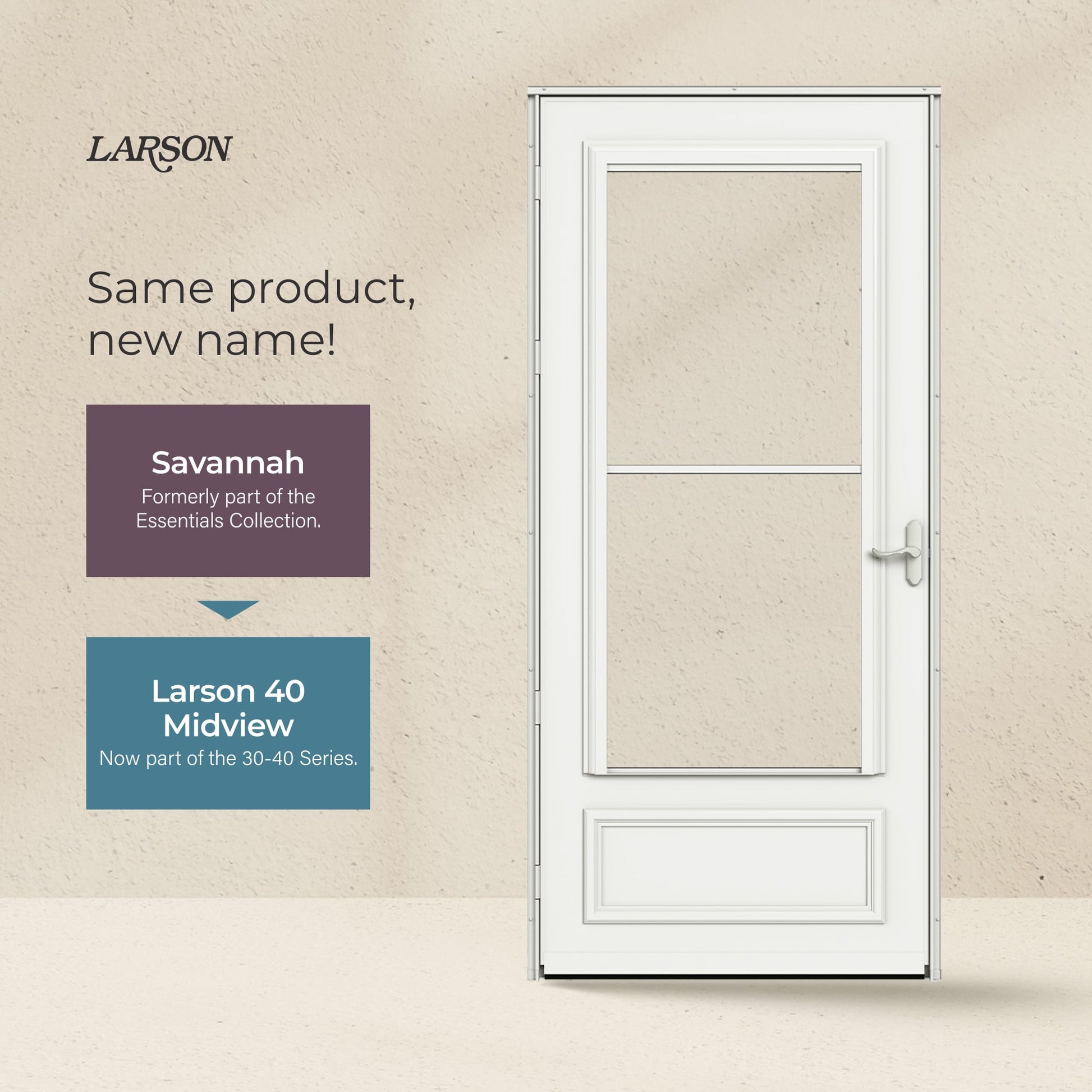 LARSON 40 Midview 36-in x 81-in Almond Wood core Reversible Hinge Storm Door with Retractable Screen