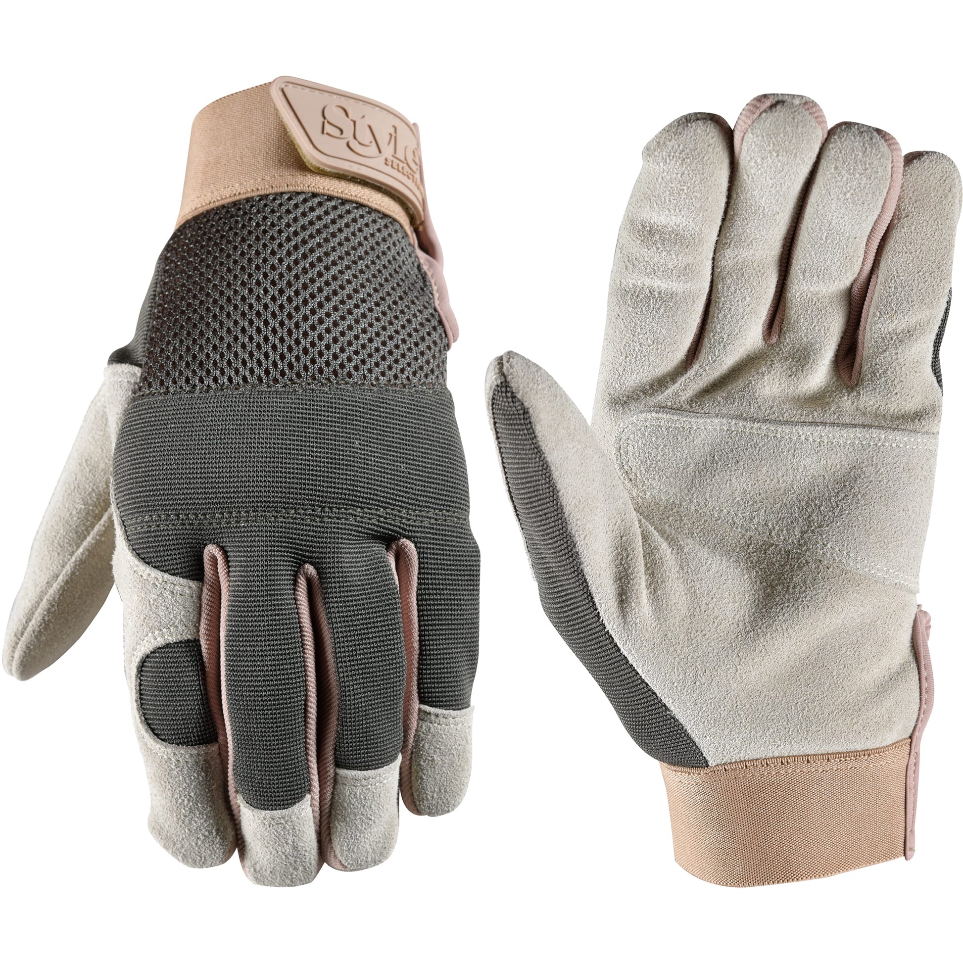 Style Selections Medium Green Leather/Polyester Gardening Gloves 1 -Pairs