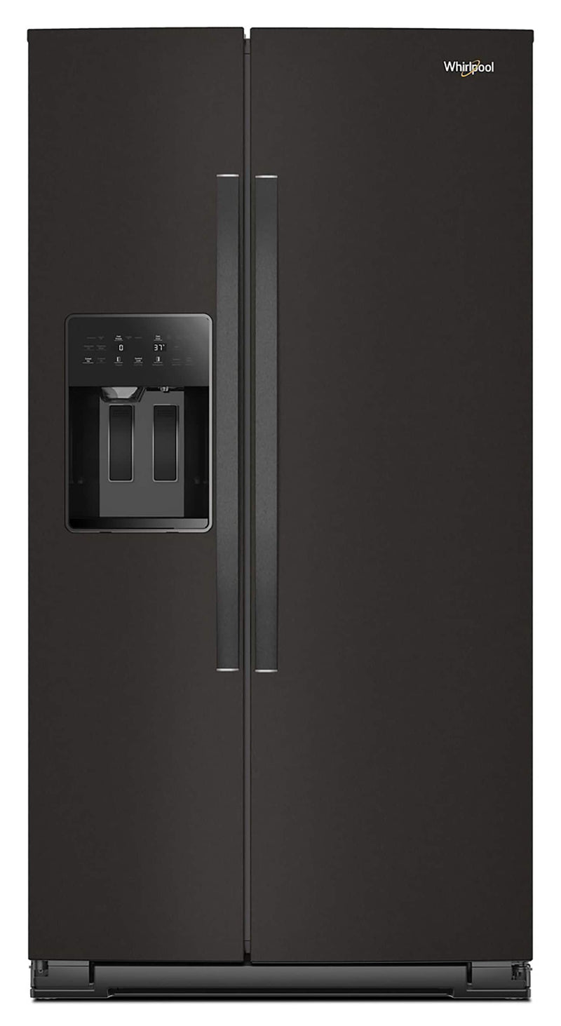 Whirlpool 20.85-cu ft Counter-Depth 36-in Wide Side-by-Side Refrigerator with Ice Maker ,Water and Ice Dispenser ( Black Stainless Finish