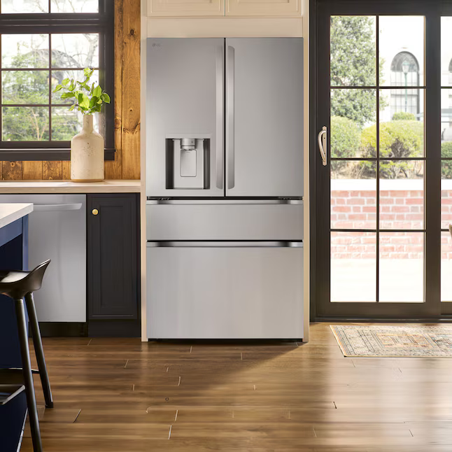 LG Standard-Depth 28.6-cu ft 4-Door Smart Compatible French Door Refrigerator with Dual Ice Maker with Water and Ice Dispenser (PrintProof Stainless Steel), LF29H8330S/01 *JR2509, Retail: $3,699.00, FINAL PRICE: $1,599.99 + TAX